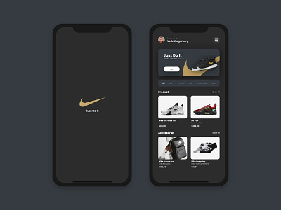 #026 Nike App app design design inspiration landingpage mobile app nike sport ui ux