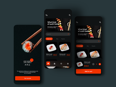 #033 Sushi app adobe xd app dailyui 001 design design inspiration landingpage mobile sushi ui ui design ux