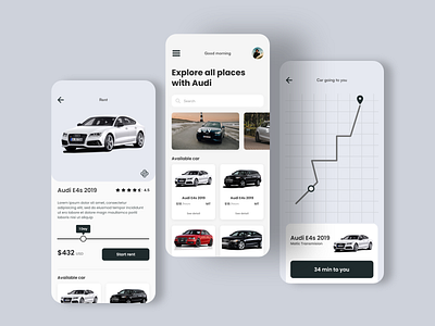 #036 Audi Car Rent app audi car design design inspiration landingpage rent ui ui design ux