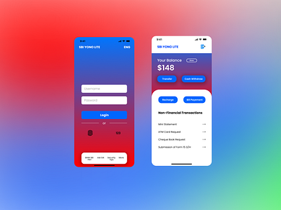 Banking app UI design
