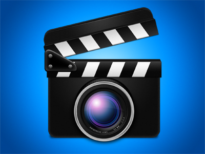 Capture camera clapperboard film icon lens live logo movie video