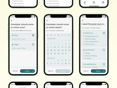 Senior Care Mobile App app branding care design homepage illustration logo product product design prototype senior typography ui ui elements
