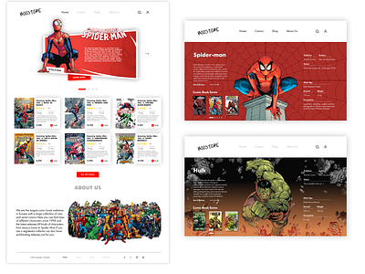 Boostore comic comic book comic shop comics design hero marvel superhero ui ux web
