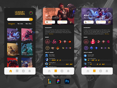 lol app arcane build design guide jinx league of legends lol moba mobile riot ui ux vi