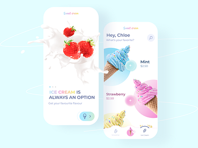 Ice Cream Shop cake color cook design eat ice cream ios mobile sweet ui ux