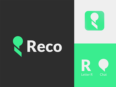 App Logo for «Reco» abstract logo branding chat logo logo r logo startup logo