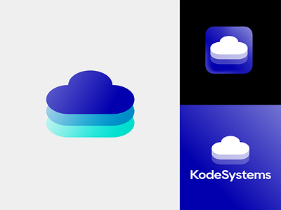 KodeSystems - Cloud Logo cloud logo gradient logo minimal logo modern logo