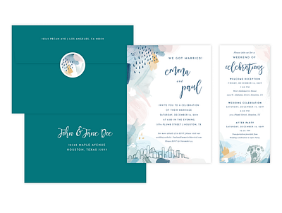 Artsy Abstract Wedding Invitations abstract artsy bridal custom invitation design graphic design invitation cards invites paint vector wedding wedding invitation wedding suite