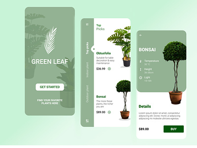 Green Leaf graphic design ui