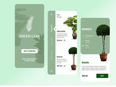 Green Leaf graphic design ui