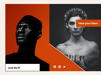 Face your fears branding graphic design ui