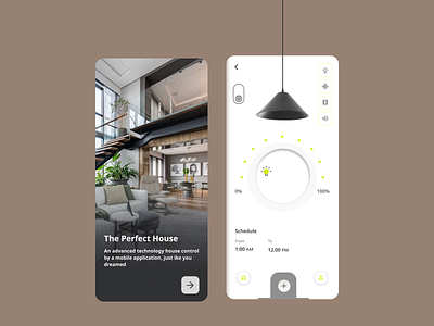 Smart House App bulb design feature graphic design house minimalistic mobile app poster technology typography ui uiux ux