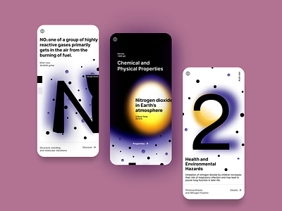 NO2 Air Quality- Mobile UI Concept air blur chemistry climate design education effect emission environment gas greenhouse health mobile nitrogen oxygen typography ui ux
