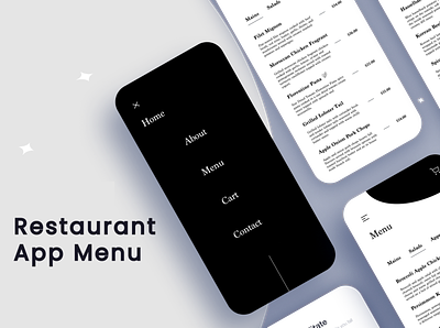 Restaurant Menu App - Mobile UX/UI Design branding design illustration menu design mobile app design ui user interface design ux visual design