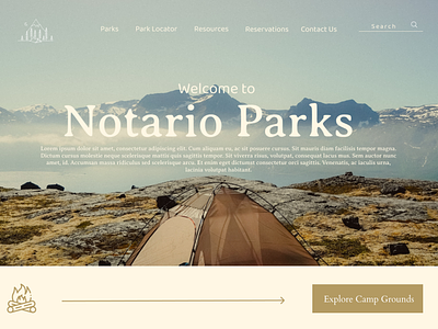 Camping - Website Header Design