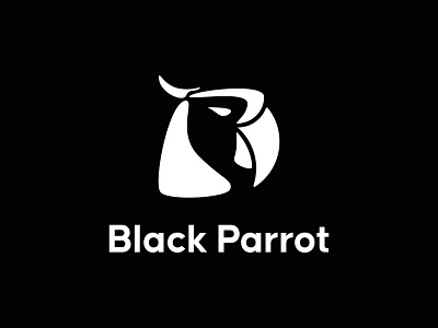 Black Parrot black design graphic design logo parrot vector