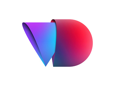 T&D gradient graphic design logo vector