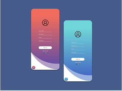 First Sign up design icon ui ux