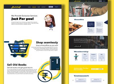 Landing Page Design of a Book Store branding design interface logo ui ux