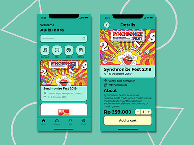 Event App for Mobile design ui ux