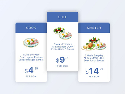 Pricing box food meal pricing pricing table subscription