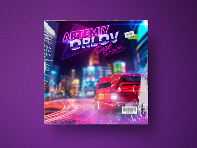 Logo & song covers artwork for synthwave artist album cover graphic design photo manipulation retrowave synthwave