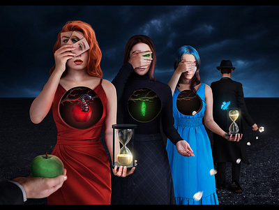 The Riddle of Love artwork digital art drawing image editing manipulation mattepainting mystery photo manipulation photobashing photoshop rene magritte renemagritte salvador dali salvadordali surreal surrealism symbolism