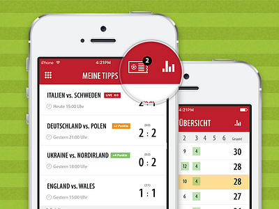 Kicktipp mobile betting app redesign betting euro2016 mobile pixelperfect psd redesign soccer sports ui
