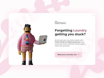 Website Ad. Pop-up | Daily UI branding daily ui design laundry pink soft shadows ui uiux web design