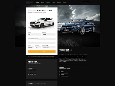 Mercedes Dealer marketing landingspage black dark dealer helvetica light mercedes nimbus sans