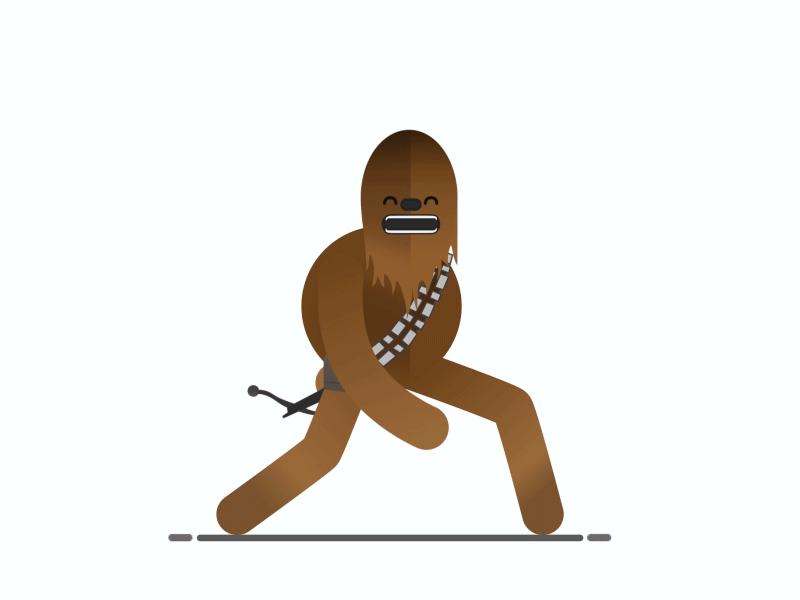 Chewie! animation character chewbacca chewie motion rubberhose star wars walk cycle wookie