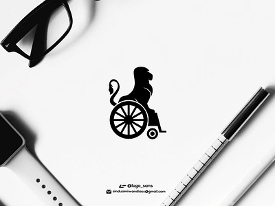 WHEELCHAIR LION Logo design inspiration branding design graphic design icon illustration logo typography ui ux vector