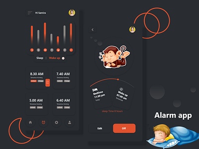 Alarm App alarm app app design graphic design sleeping app ui uiux ux