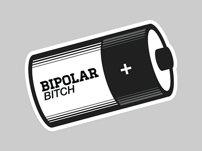 Bipolar BITCH black and white first illustrator sticker streetart vector