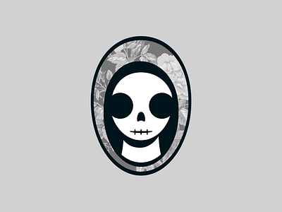 Madrecita black and white dead floral illustrator notnice skull vector