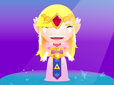 Zelda character gradient illustration illustrator princess vector zelda