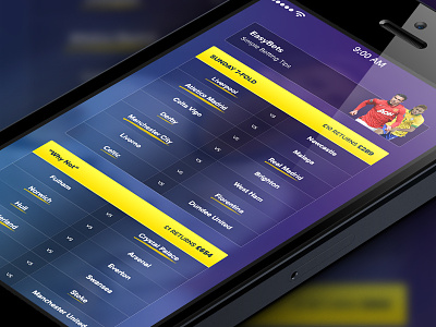 Simple iOS App app betting design football freelance gambling soccer ui