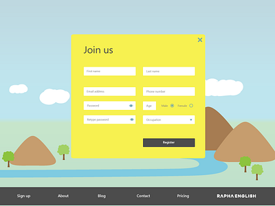 Register page application interaction design ui ux