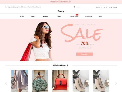 Landing Page of an apparel website #fancy branding design ui ux