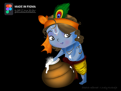Lord Krishna - Vectoring In Figma 3d animation branding design graphic design illustration logo motion graphics ui vector