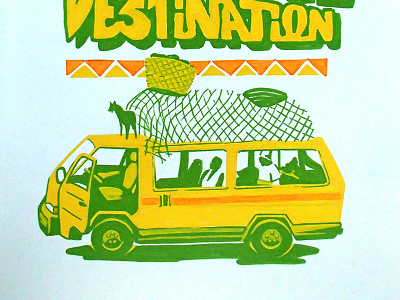 It's the journey, not the destination 3 color design drawing illustration lettering