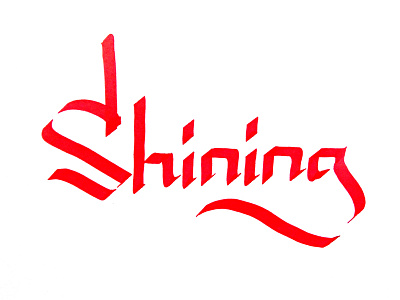 Shining - calligraphy lettering one parallel pen shot