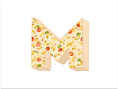36 days of type: M art design graphic design illustration letter m m macaroni procreate typography typography art
