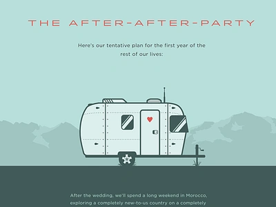 Airstream flat illustration trailer wedding