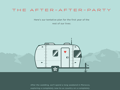 Airstream flat illustration trailer wedding