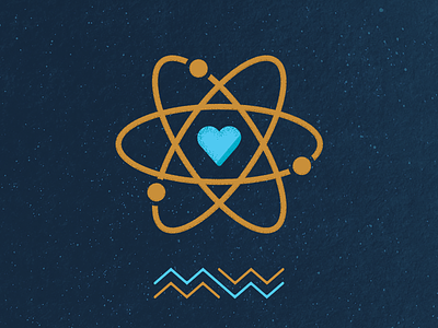 Love Atomic atom heart icon illustration logo love physics science space wedding