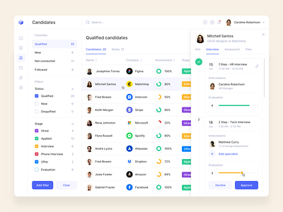 Hiring Platform app candidates clean dashboard design hiring hiring platform interface mobile recruitment ui ux web app