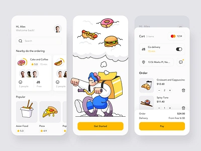 Food Delivery App design eat eating food food app food delivery food delivery app food delivery application food design food order illustration interface mobile mobile app ui ux