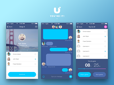 You're It! app design concept android animation art flat clean simple game interface mobile ios iphone sketch ui ux