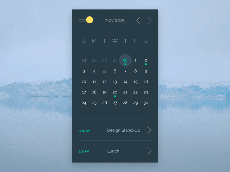 Events App (Create meeting) app design concept